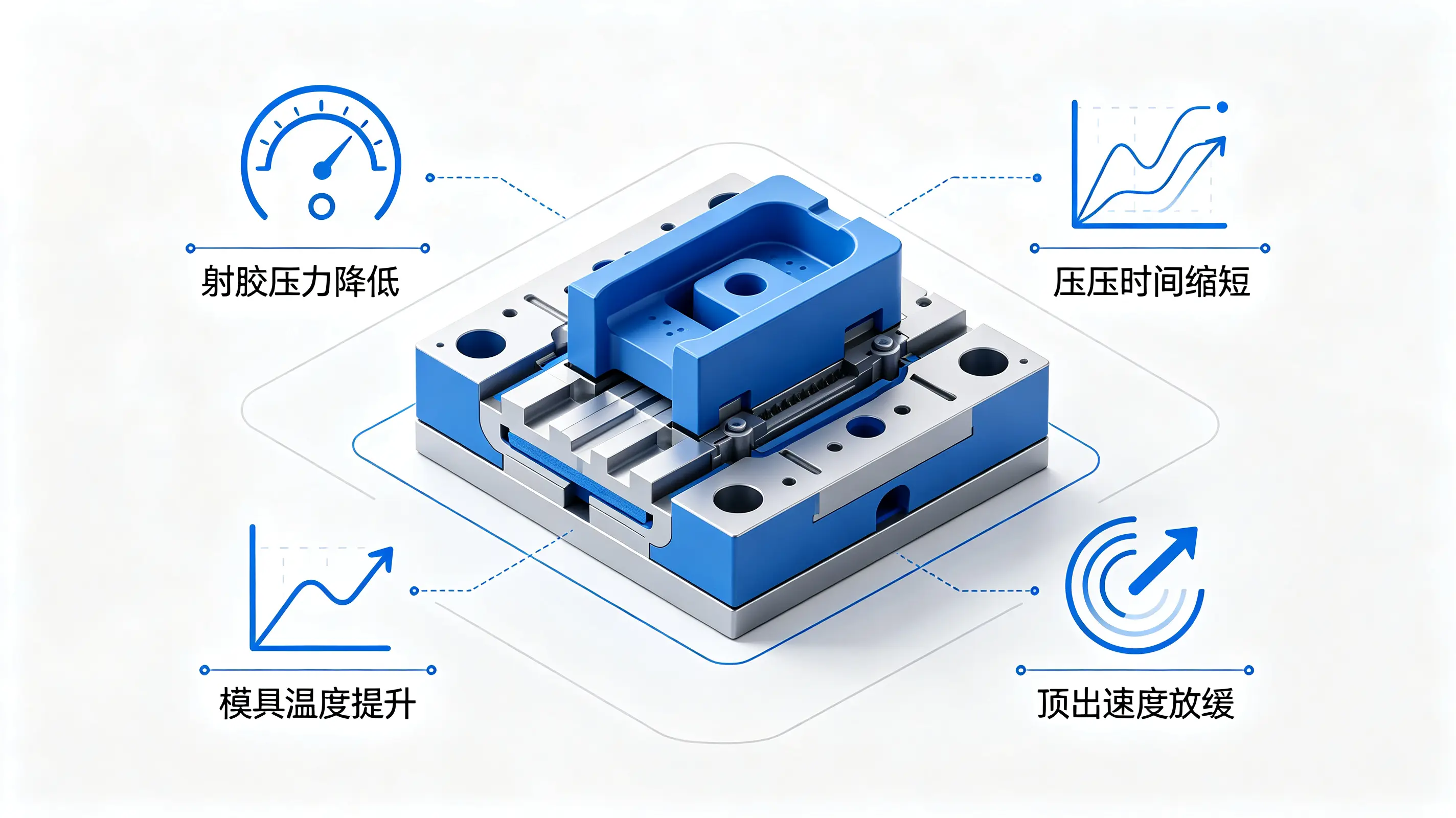 注塑制品脱模困难｜开模后制品难以顶出的成因及解决方案